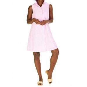 NEW DUFFIELD LANE jan dress in pink seersucker